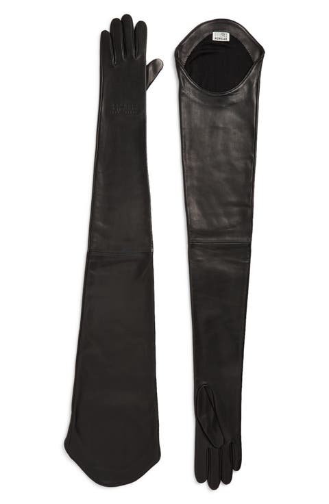 x Agnelle Leather Opera Gloves