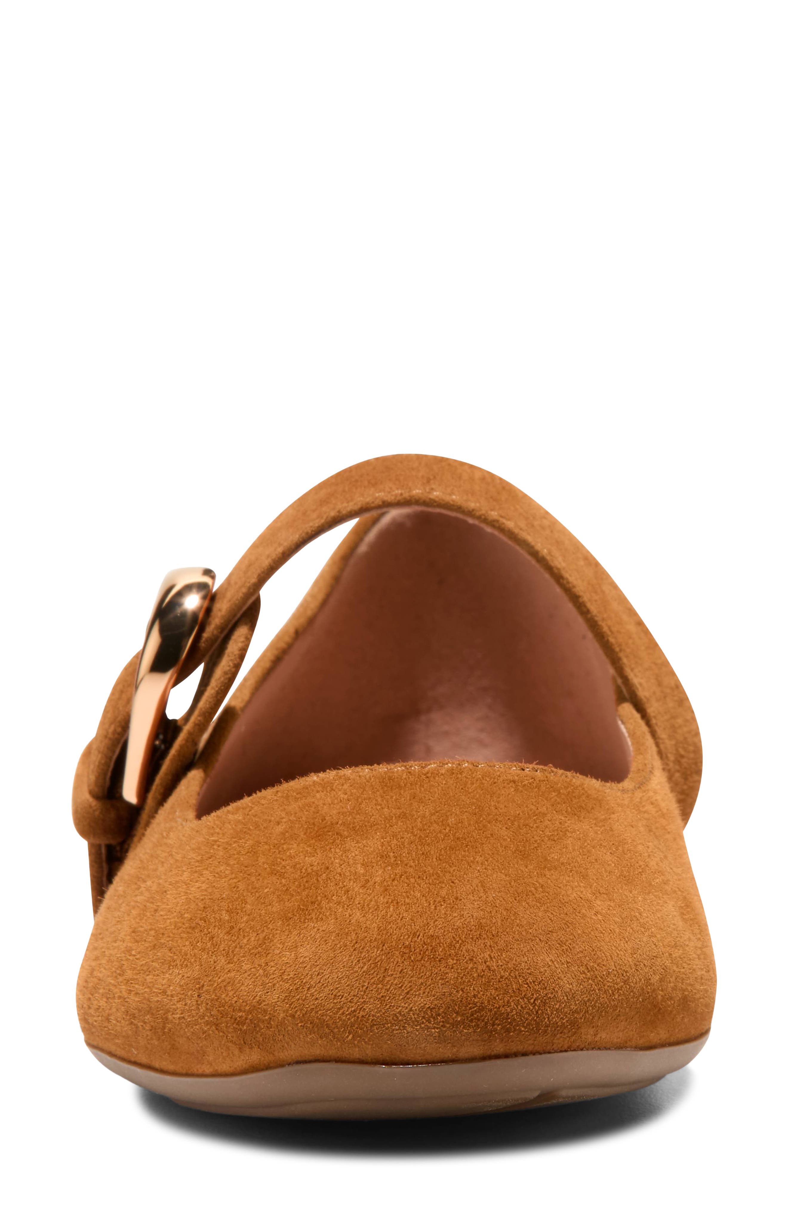 Grand Ambition Alissa Mary Jane Leather Flat, Alternate, color, TOBACCO SUEDE