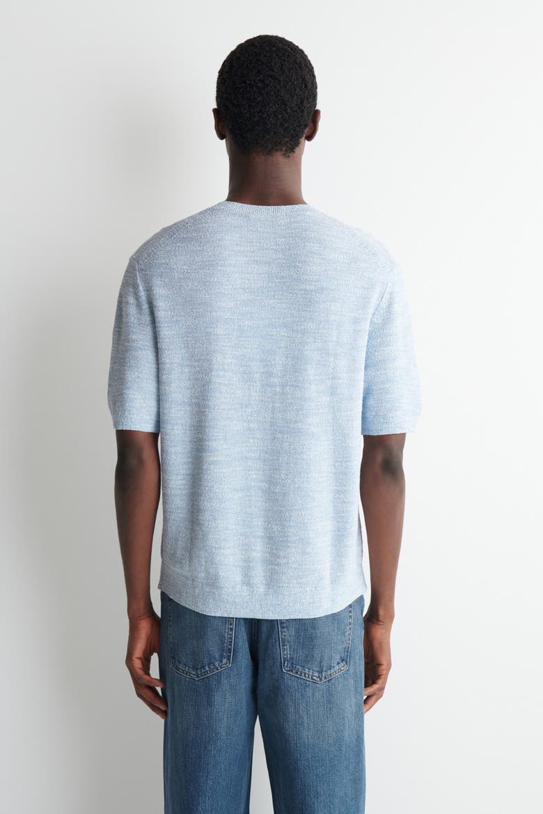 Relaxed Bouclé-knit T-shirt, Alternate, color, BLUE MÉLANGE
