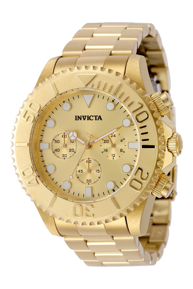Pro Diver Chronograph Bracelet Watch, 47mm, Main, color, GOLD