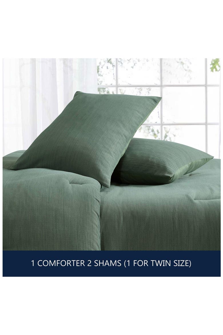 Herringbone Chenille Jacquard Duvet Set, Alternate, color, LIGHT/ GREEN