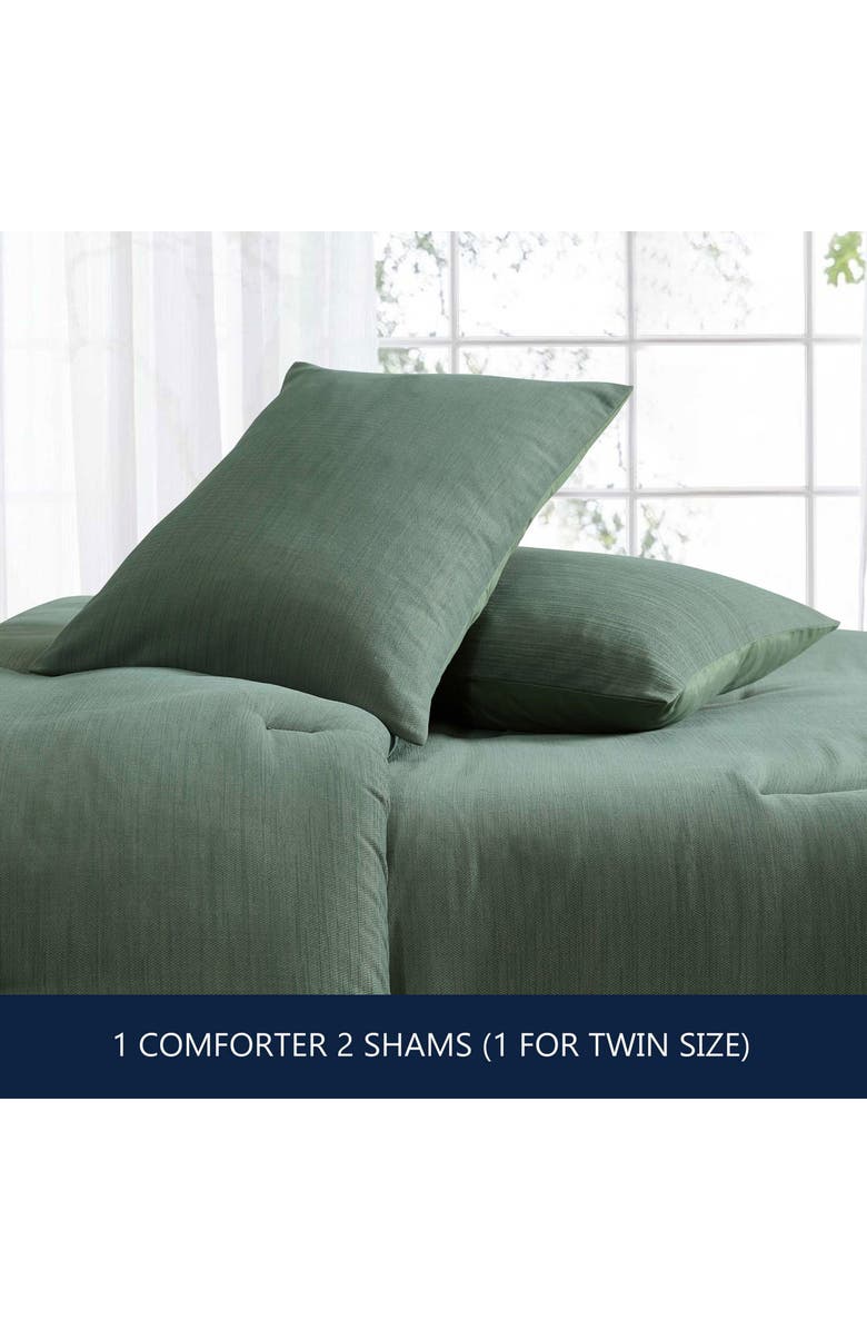 Nautica Herringbone Chenille Jacquard Duvet Set, Alternate, color, Light/ Green