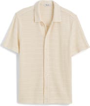 Madewell Jacquard Knit Short Sleeve Button-Up Shirt