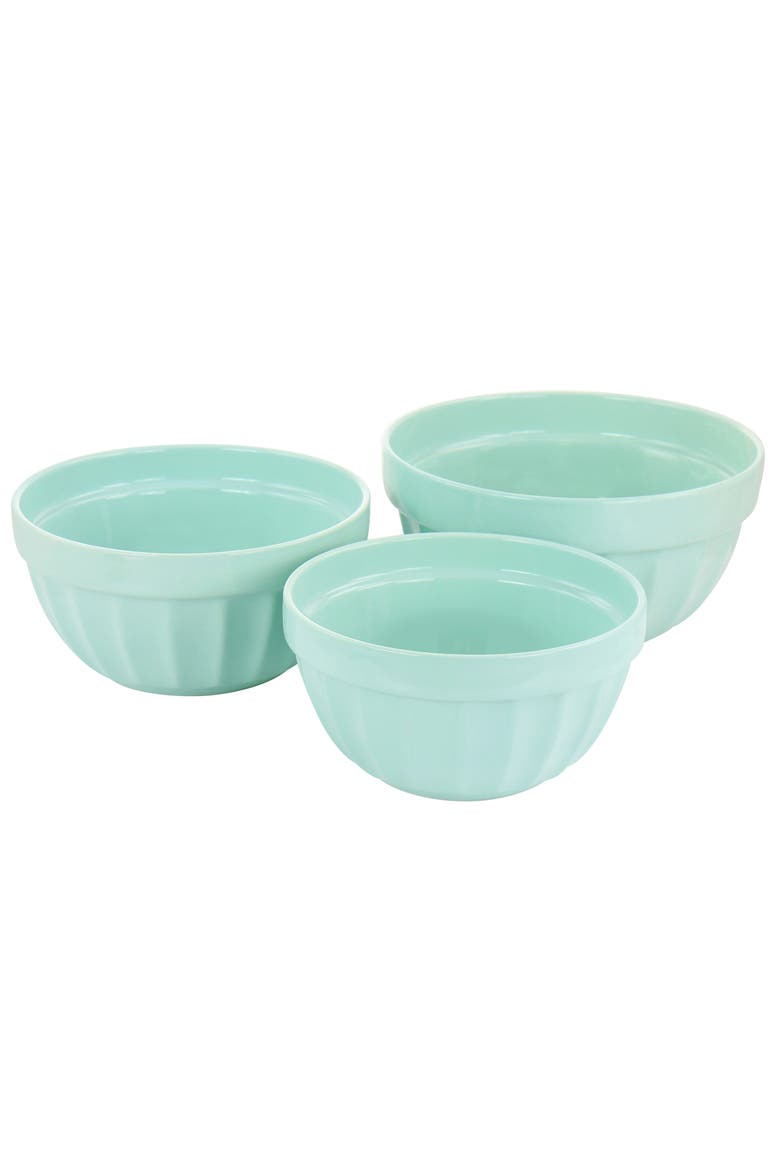 3 piece Stoneware Bowl Set, Main, color, Turquoise