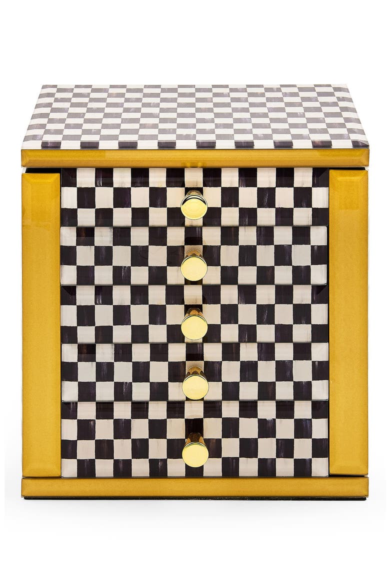 Courtly Check Jewelry Armoire, Alternate, color, BLACK