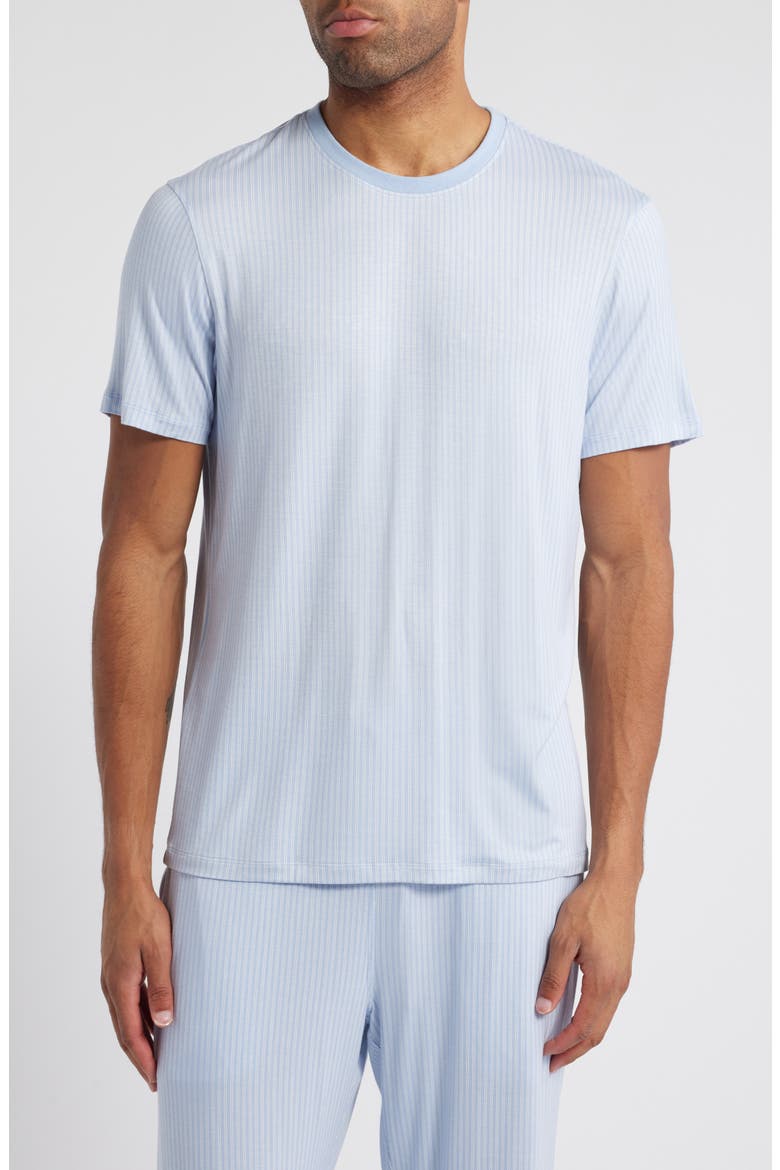Pinstripe Pajama T-Shirt, Main, color, SKY STRIPE