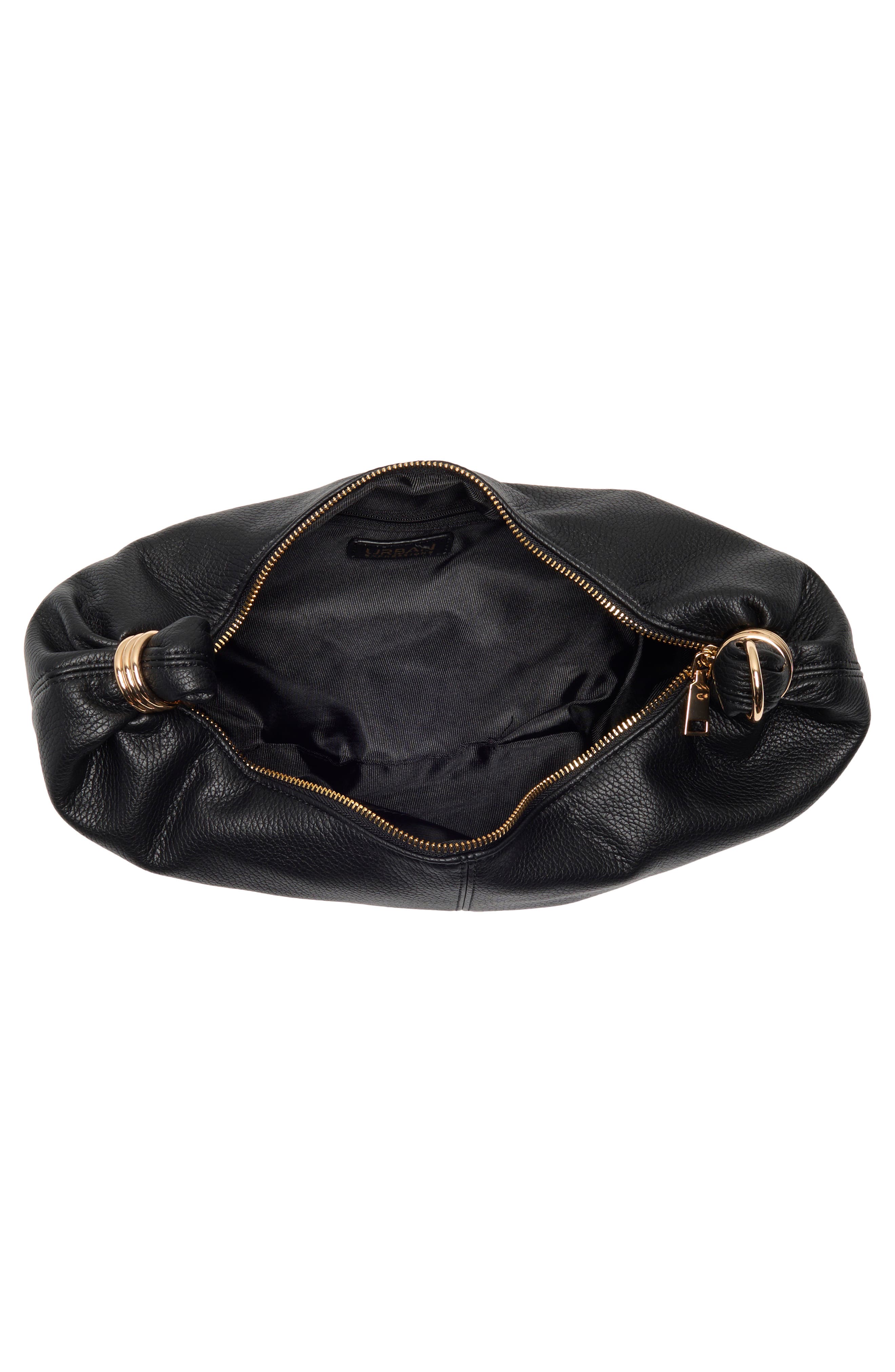 URBAN EXPRESSIONS HANDBAGS Faux Leather Ring Top Handle Bag, Alternate, color, Black