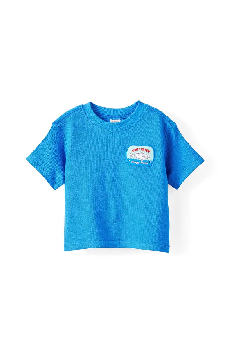 Cotton On Kids Tyla Knit Tee, Main, color, Harbour Blue Daily Catch