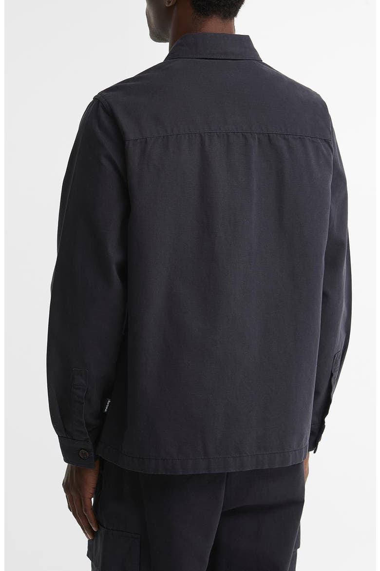 Tartan Trim Washed Cotton Shirt Jacket, Alternate, color, DARK NAVY