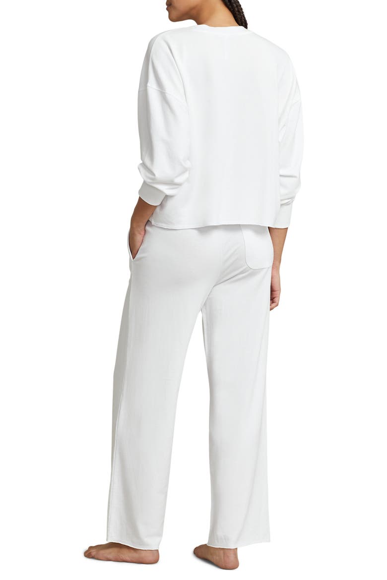Sweatshirt & Wide Leg Pajamas, Alternate, color, WHITE CLOUD
