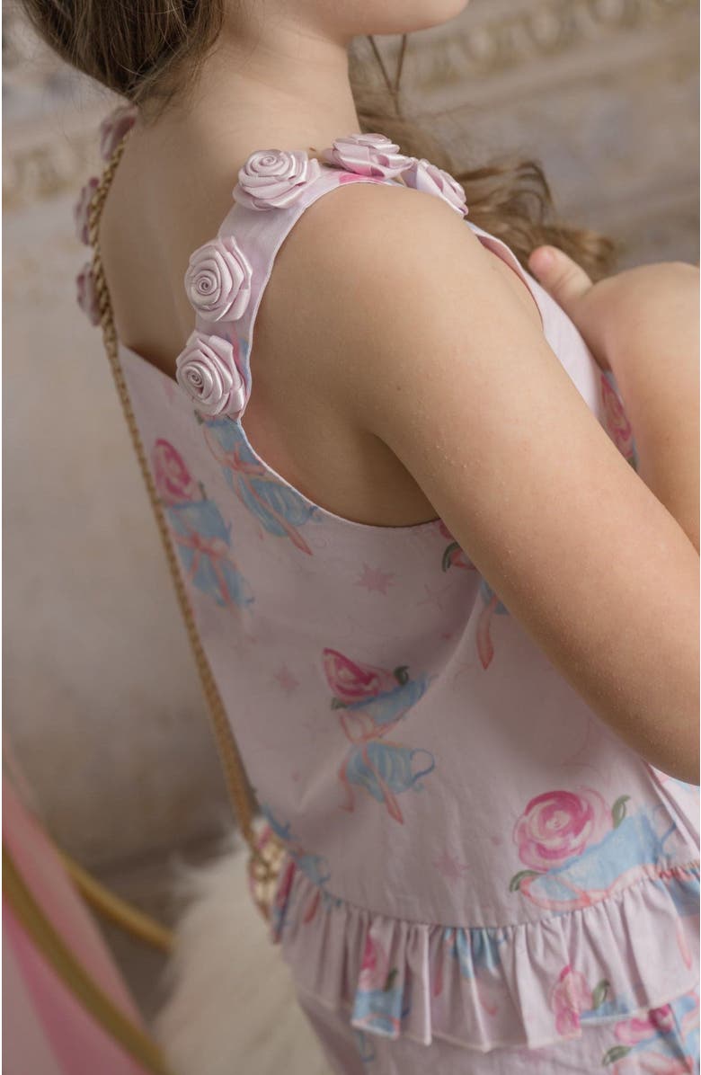 Petite Maison Kids Maya Teacup Pink Girls' Top and Shorts Set, Alternate, color, Pink Teacup Design