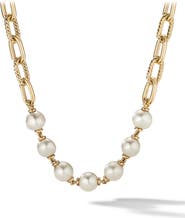 David Yurman DY Madison® Pearl Chain Necklace in 18K Yellow Gold with Pearls, 13mm