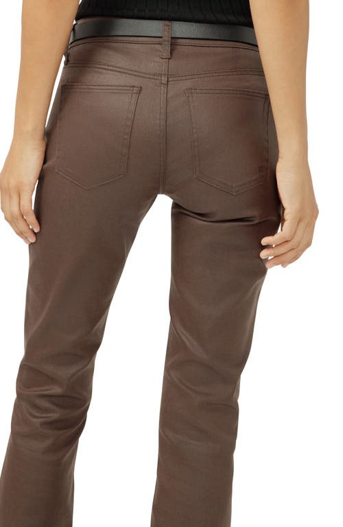 Silver Jeans Co. Suki Coated Curvy Mid Rise Slim Bootcut Jeans In Brown