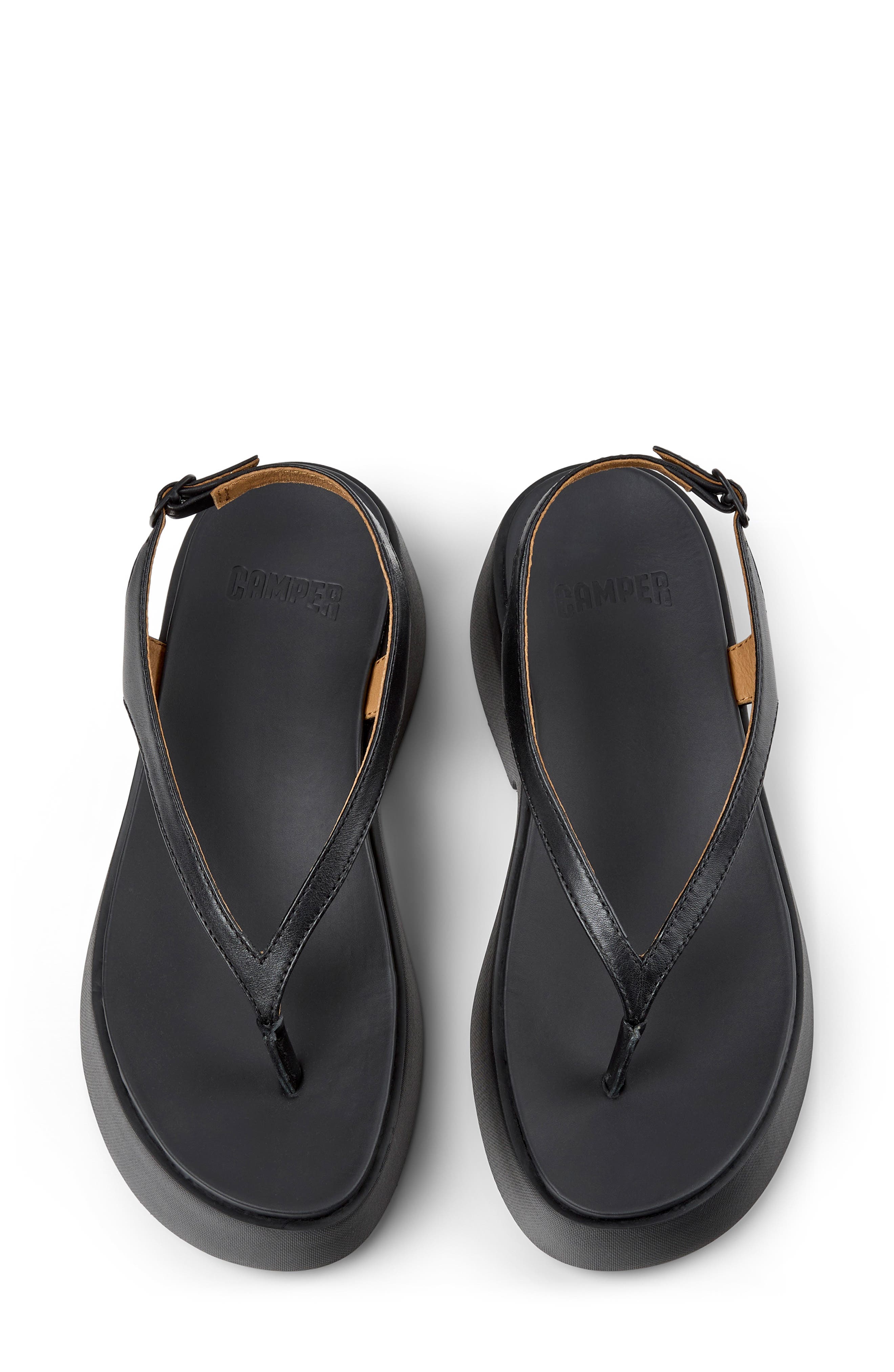 Camper Tasha Platform Thong Sandal, Alternate, color, Black