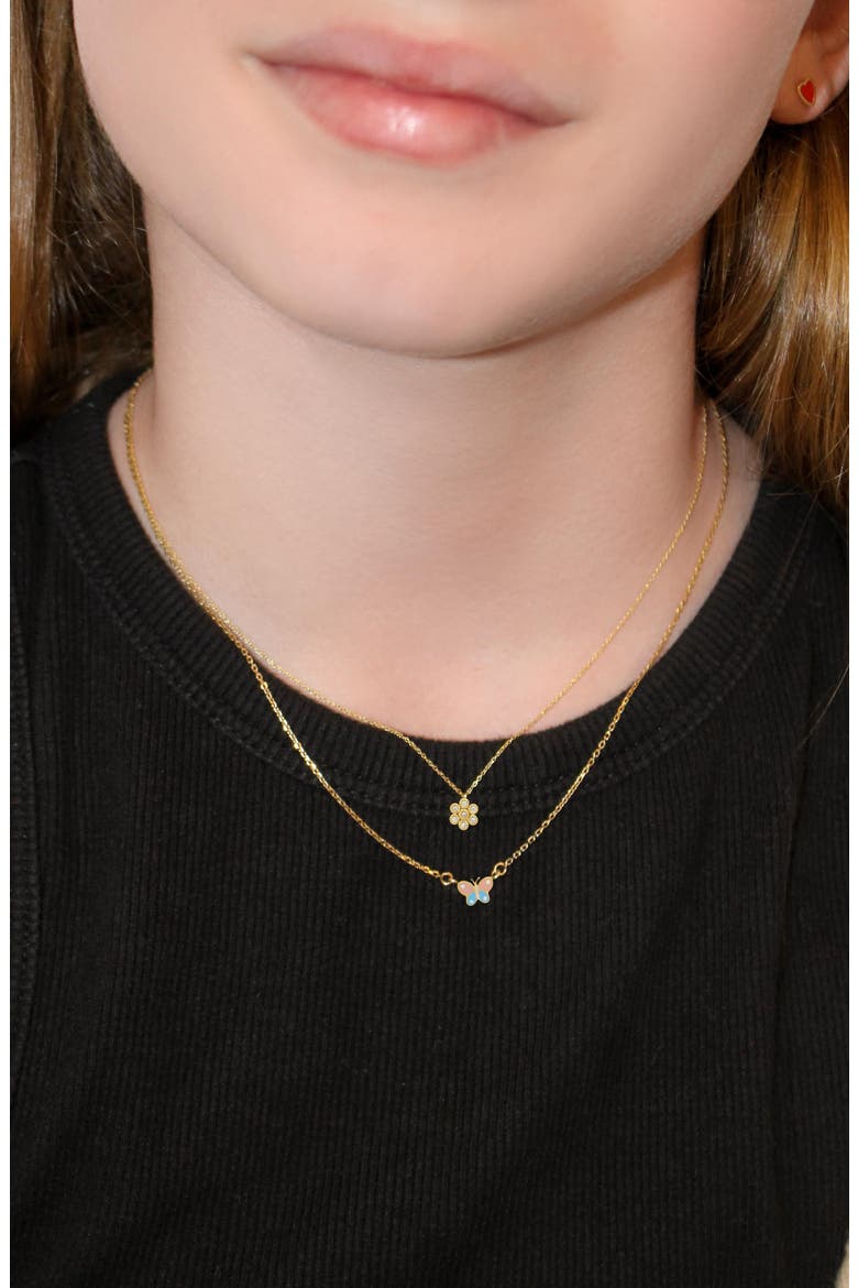 Kids' 14K Gold Butterfly Pendant Necklace (Nordstrom Exclusive), Alternate, color, 14K YELLOW GOLD