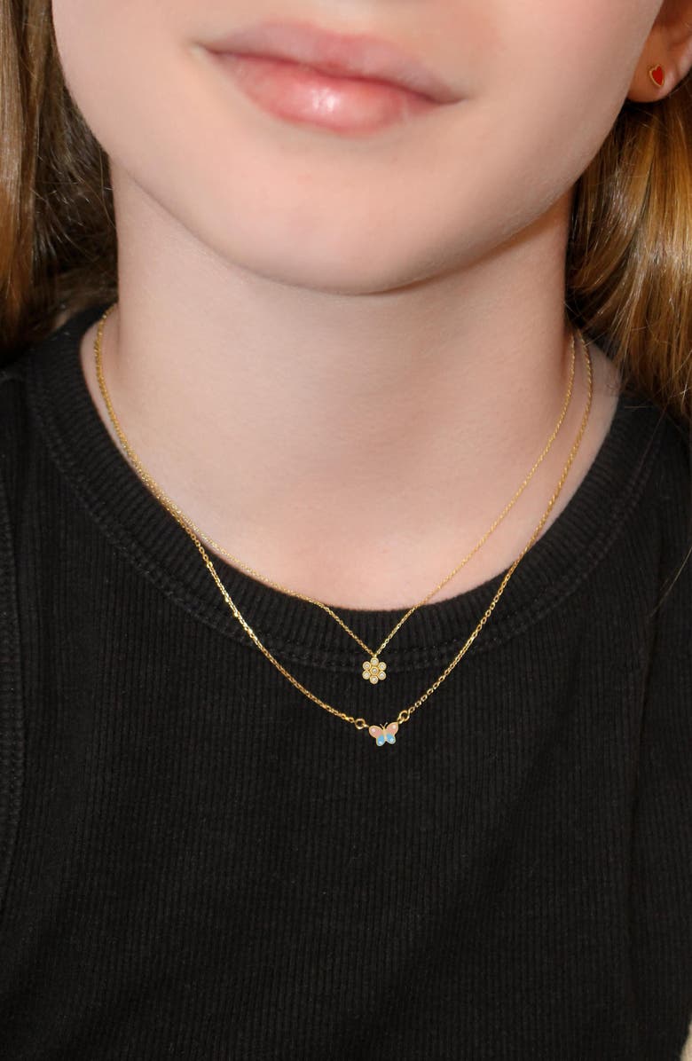 Bony Levy Kids' 14K Gold Butterfly Pendant Necklace, Alternate, color,