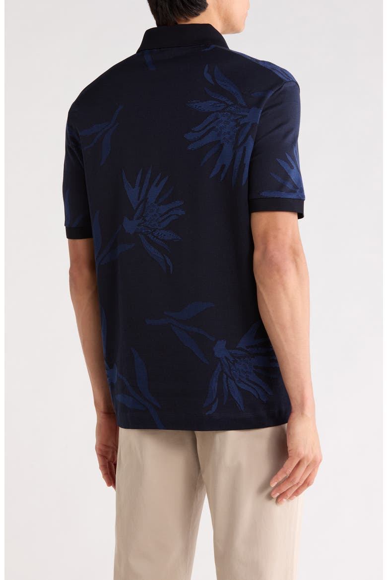 Parris Floral Cotton Knit Polo, Alternate, color, DARK BLUE