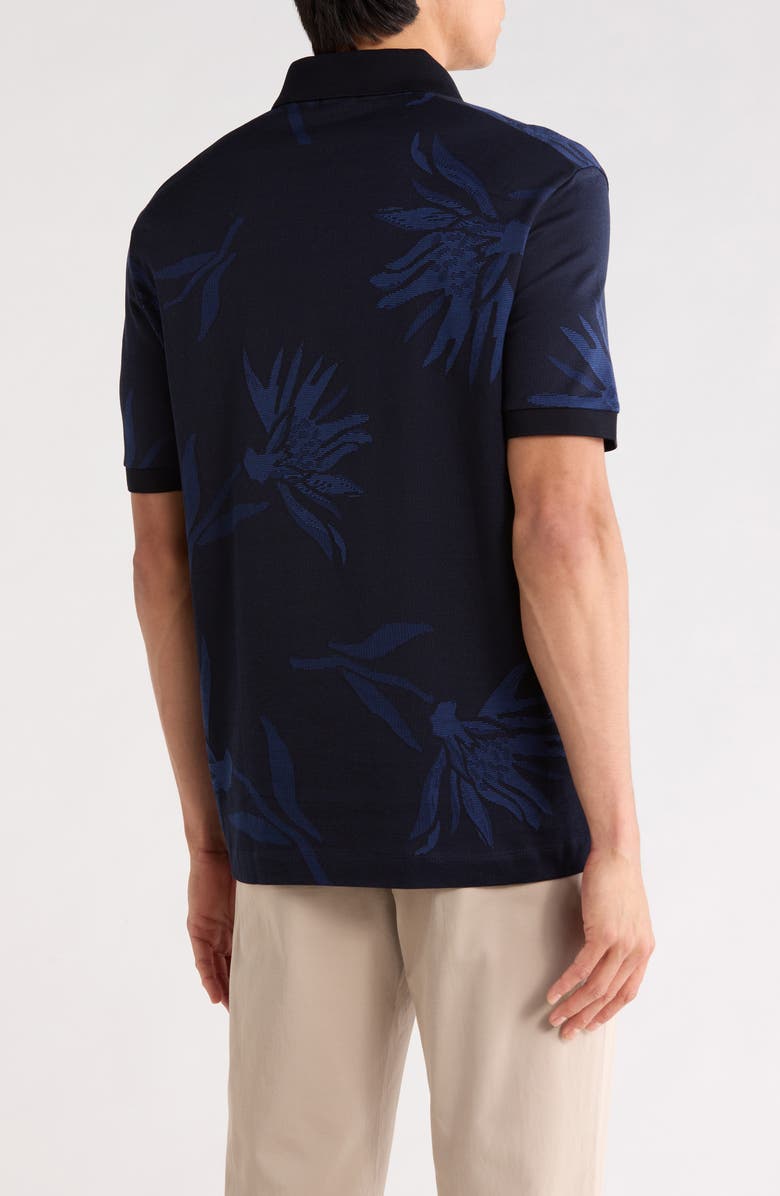 BOSS Parris Floral Cotton Knit Polo, Alternate, color, Dark Blue