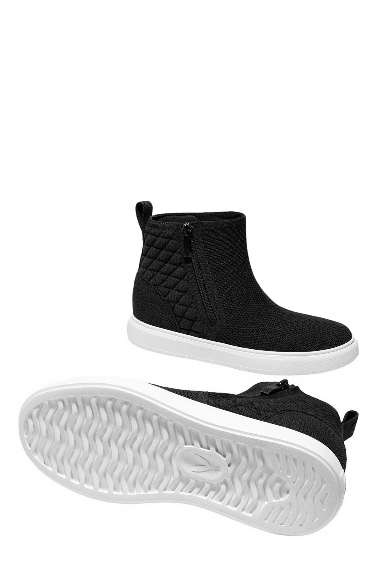 VIVAIA Round-Toe Hidden Wedge Sneakers, Alternate, color, Black