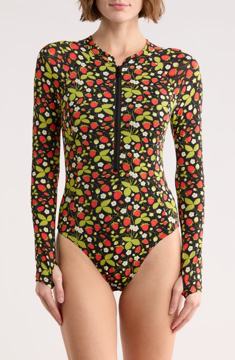 Long Sleeve One-Piece Scuba Zip Up Swimsuit