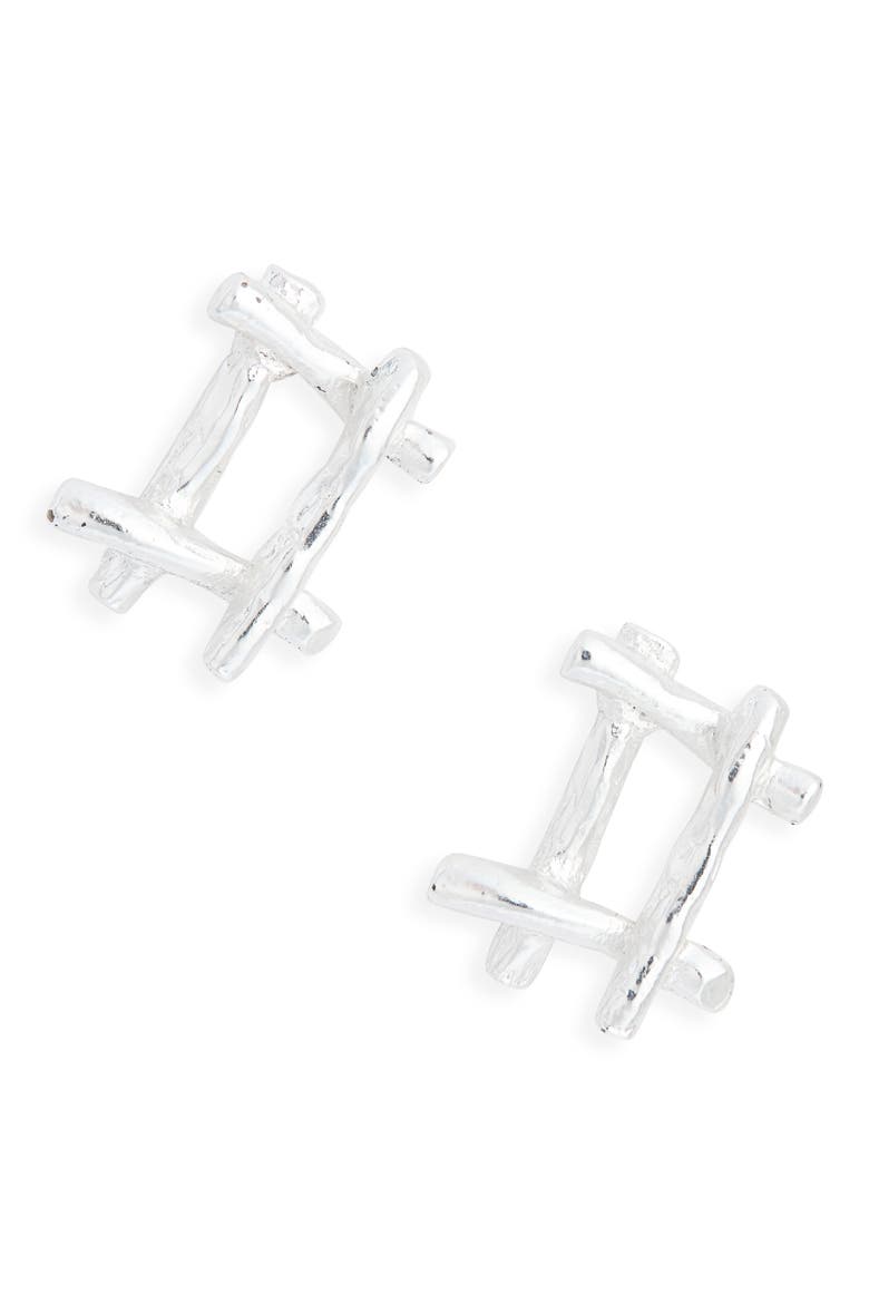 Branch Stud Statement Earrings, Main, color, SILVER