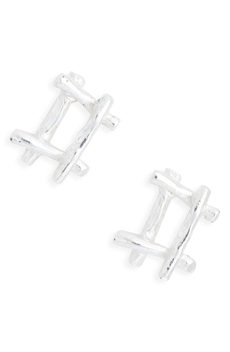 Karine Sultan Branch Stud Statement Earrings, Main, color, Silver