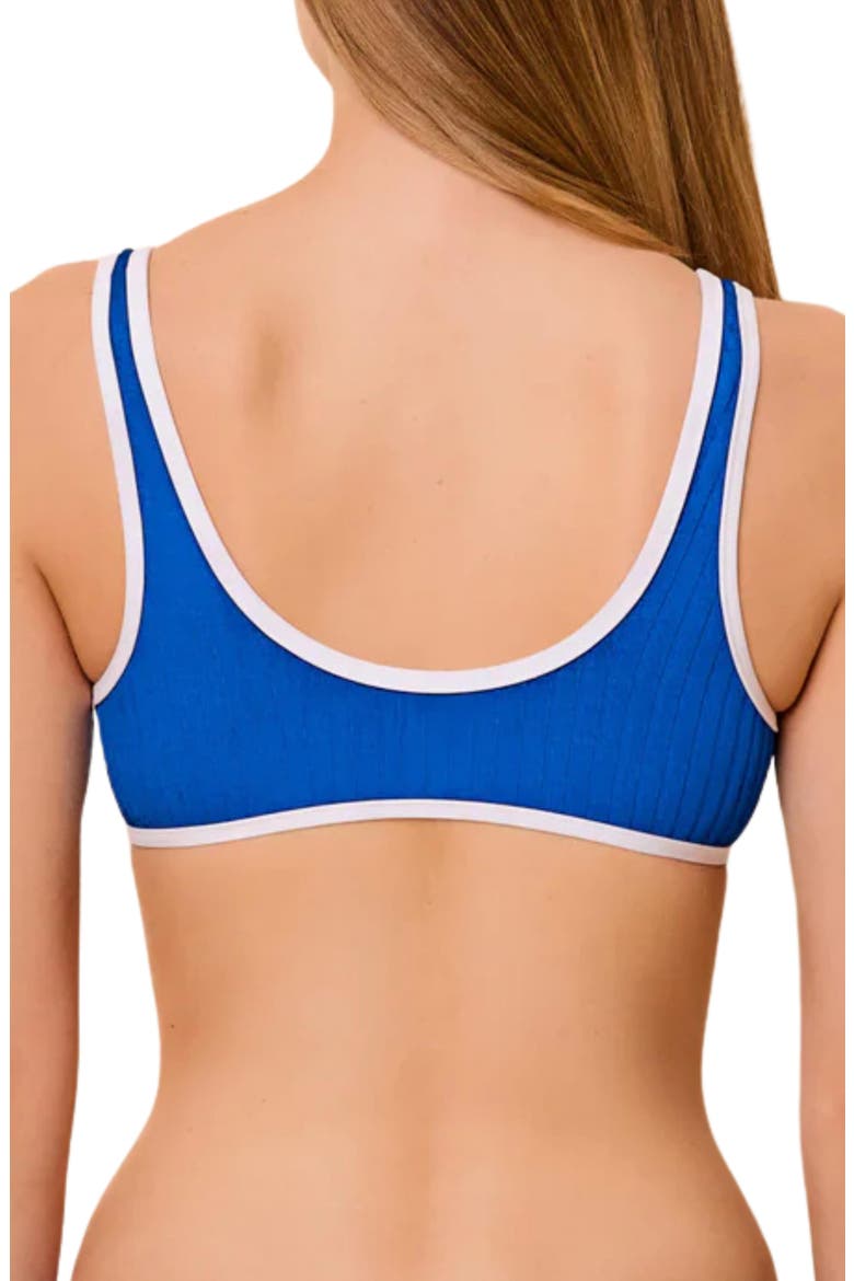 The Soraya Ribbed Lace-Up Bikini Top, Alternate, color, OLYMPIAN BLUE
