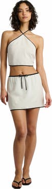 Onia Air Linen Cropped Halter Top