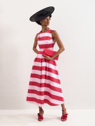 Phase Eight Kiria Stripe Satin Midi Dress