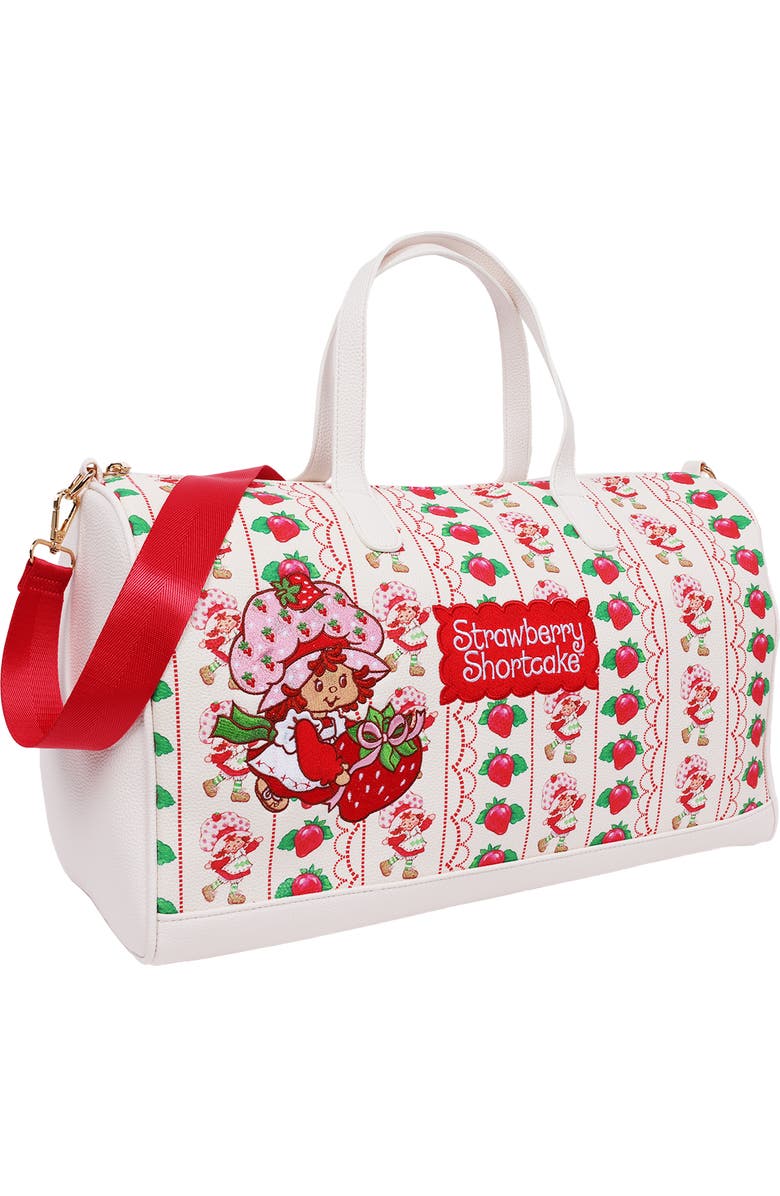 Strawberry Shortcake Lace Print Weekender Duffel Bag, Alternate, color, White