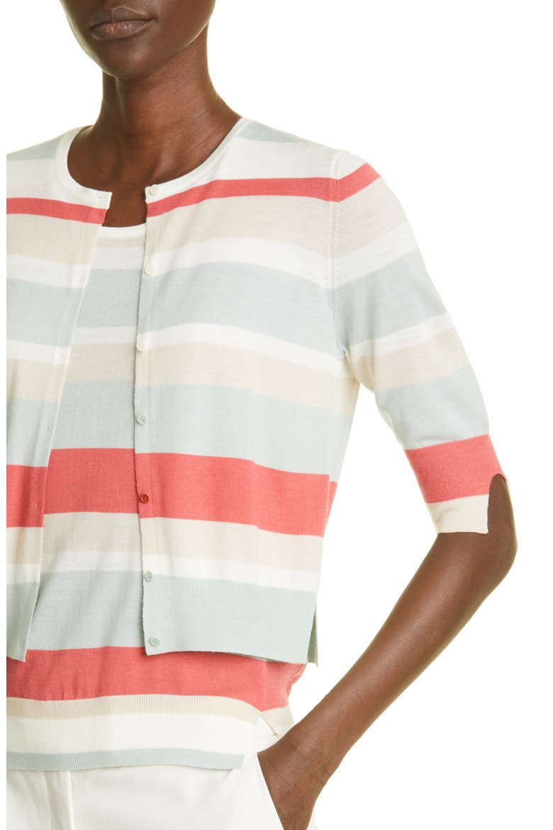 Stripe Wool Cardigan, Alternate, color, MINT-CREAM-PEACHY PINK