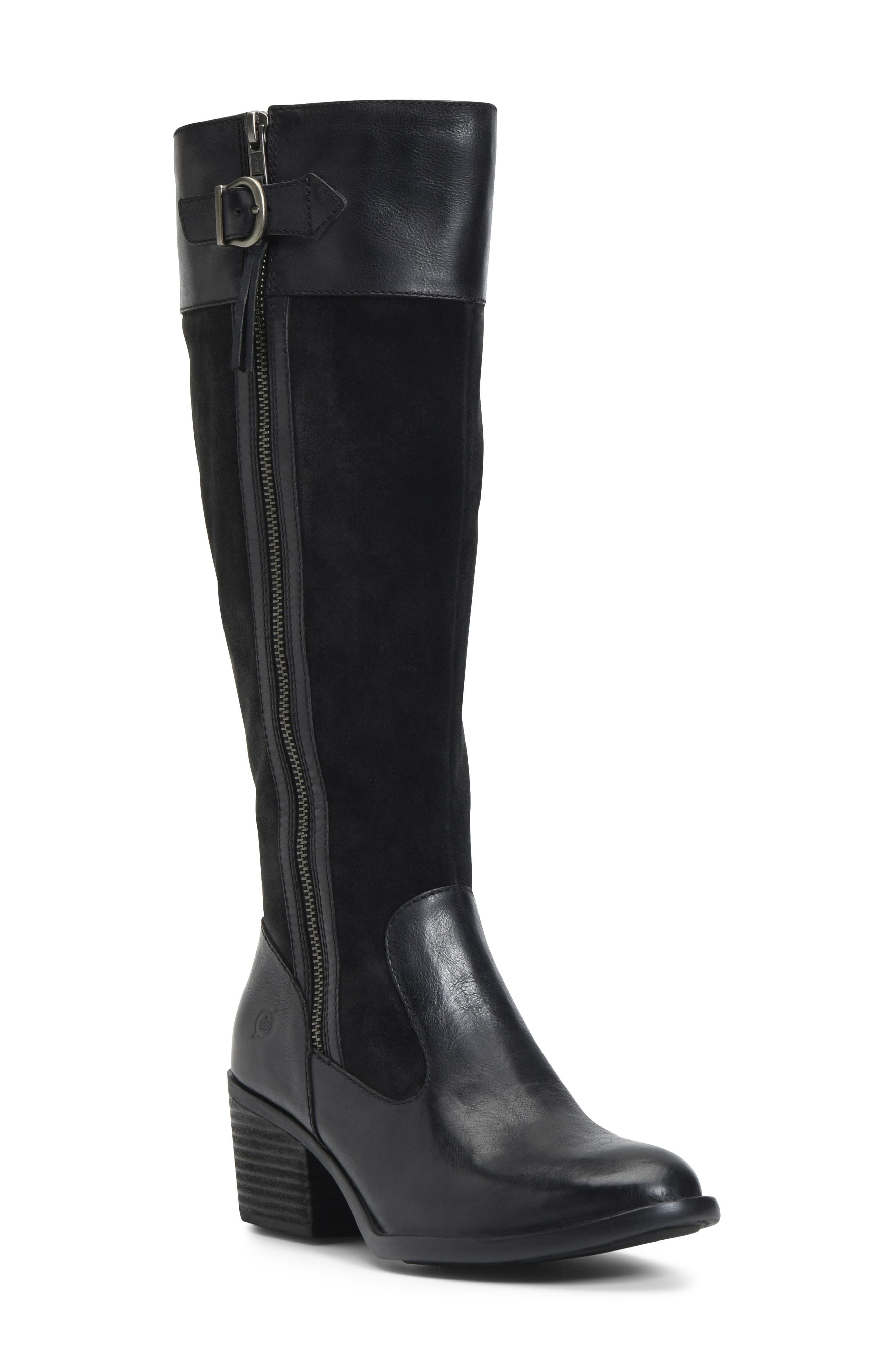 Uchee Knee High Boot, Main, color, BLACK DISTRESSED LEATHER