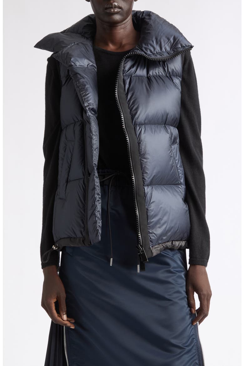 Asymmetric Down Puffer Vest, Main, color, DARK NAVY