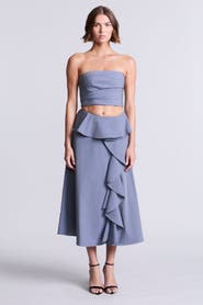 BCBGMAXAZRIA Solid Suiting Fabric Bustier