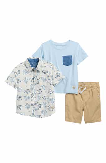 Weatherproof® Kids' Short Sleeve Woven Button-Up Shirt, Pocket T-Shirt & Shorts Set