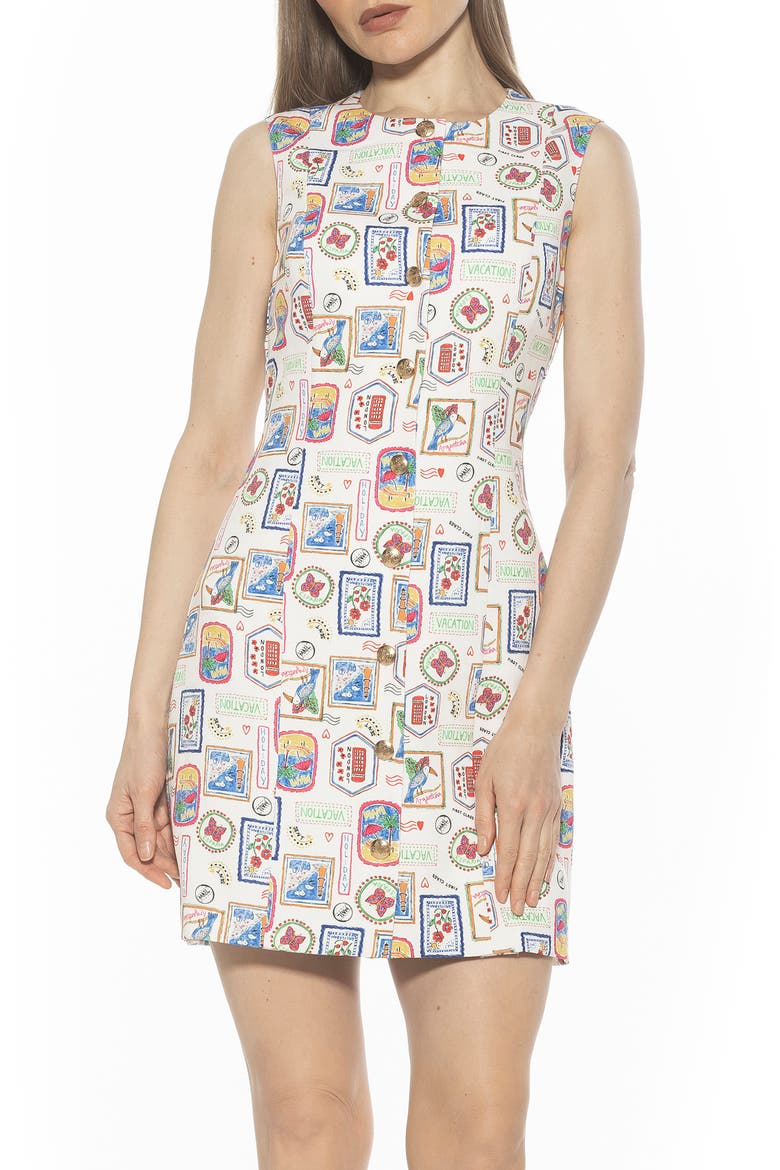 Bridgette Vest Sheath Dress, Alternate, color, IVORY POSTCARD