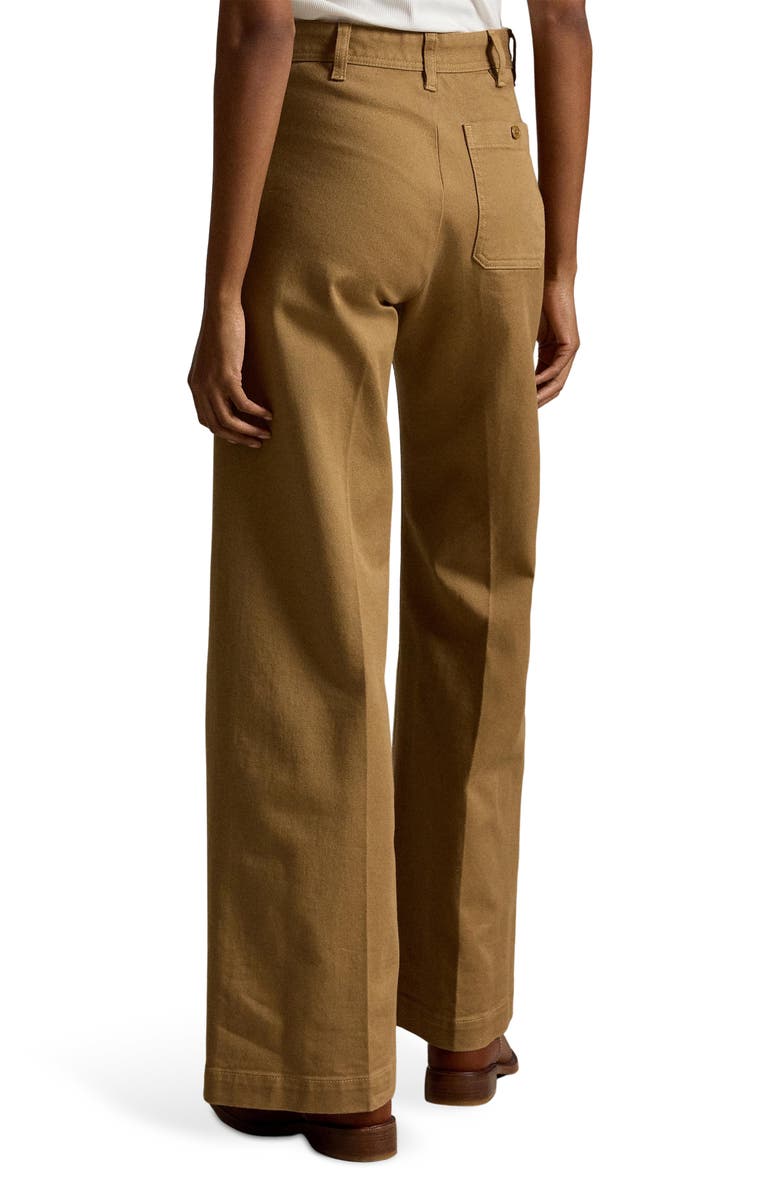 Polo Ralph Lauren Beaton High Waist Stretch Cotton Twill Pants, Alternate, color, Tan
