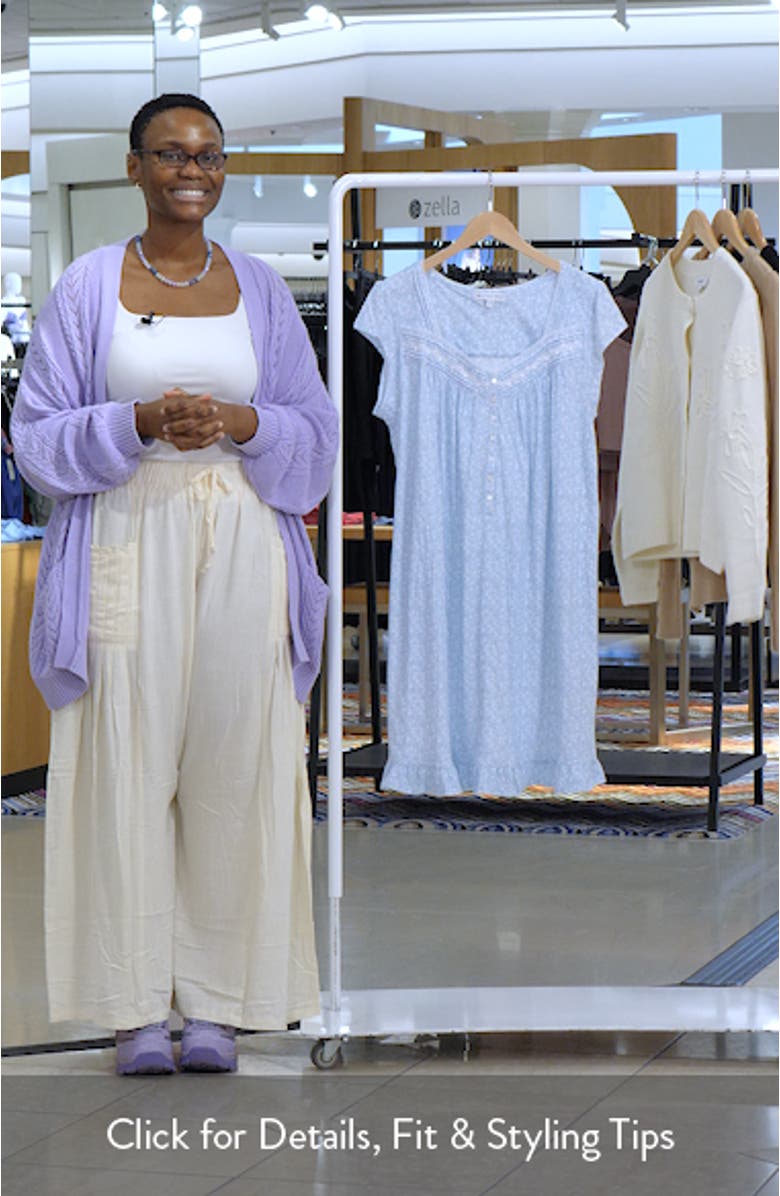 Cap Sleeve Short Cotton Nightgown, sales video thumbnail