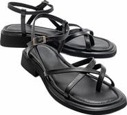 Forever & Always Shoes Antas Strappy Leather Flat Sandals