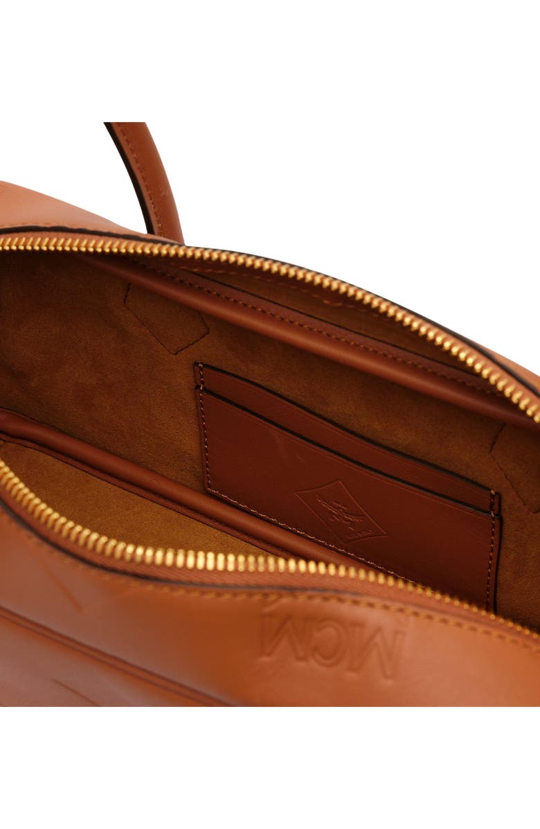 MCM Small Aren East West Shoulder Bag in Maxi Monogram Leather, Alternate, color, Mocha Bisque