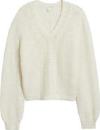 Treasure & Bond Oversize Pointelle V-Neck Sweater