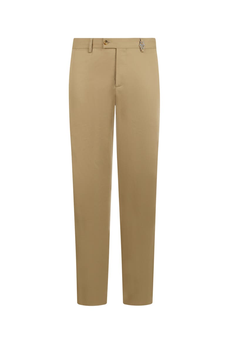 Chinos Dandy Fit Trousers Loop Hexagon Men, Main, color, beige