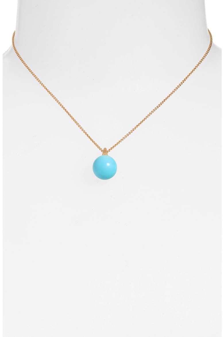 Africa Boule 18K Yellow Gold Semiprecious Pendant Necklace, Alternate, color, TURQUOISE/ YELLOW GOLD