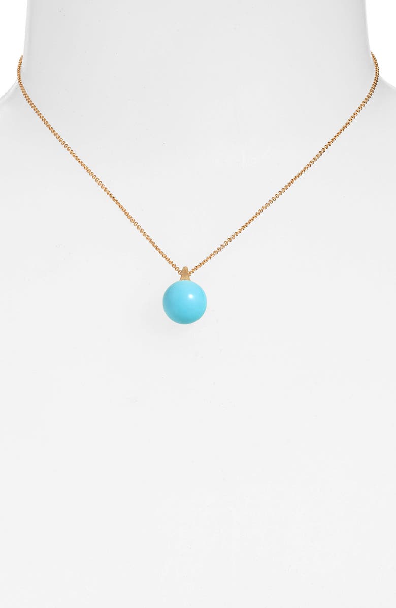 Marco Bicego Africa Boule 18K Yellow Gold Semiprecious Pendant Necklace, Alternate, color, Turquoise/ Yellow Gold