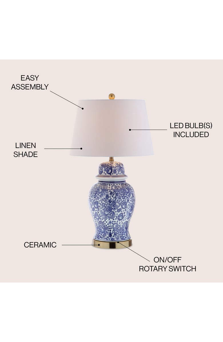 JONATHAN Y Ellis 29.5" Ceramic LED Table Lamp, Blue/White, Alternate, color, Blue/White