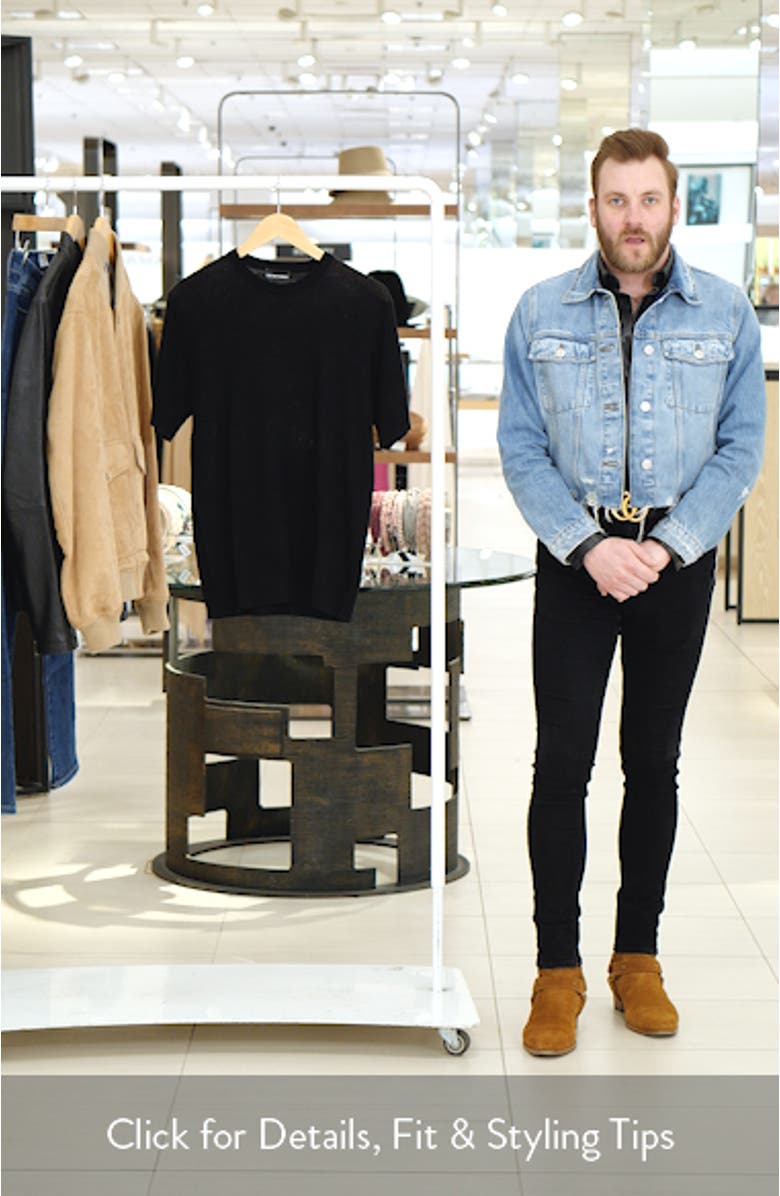 Textured Dot Short Sleeve Crewneck Sweater, sales video thumbnail