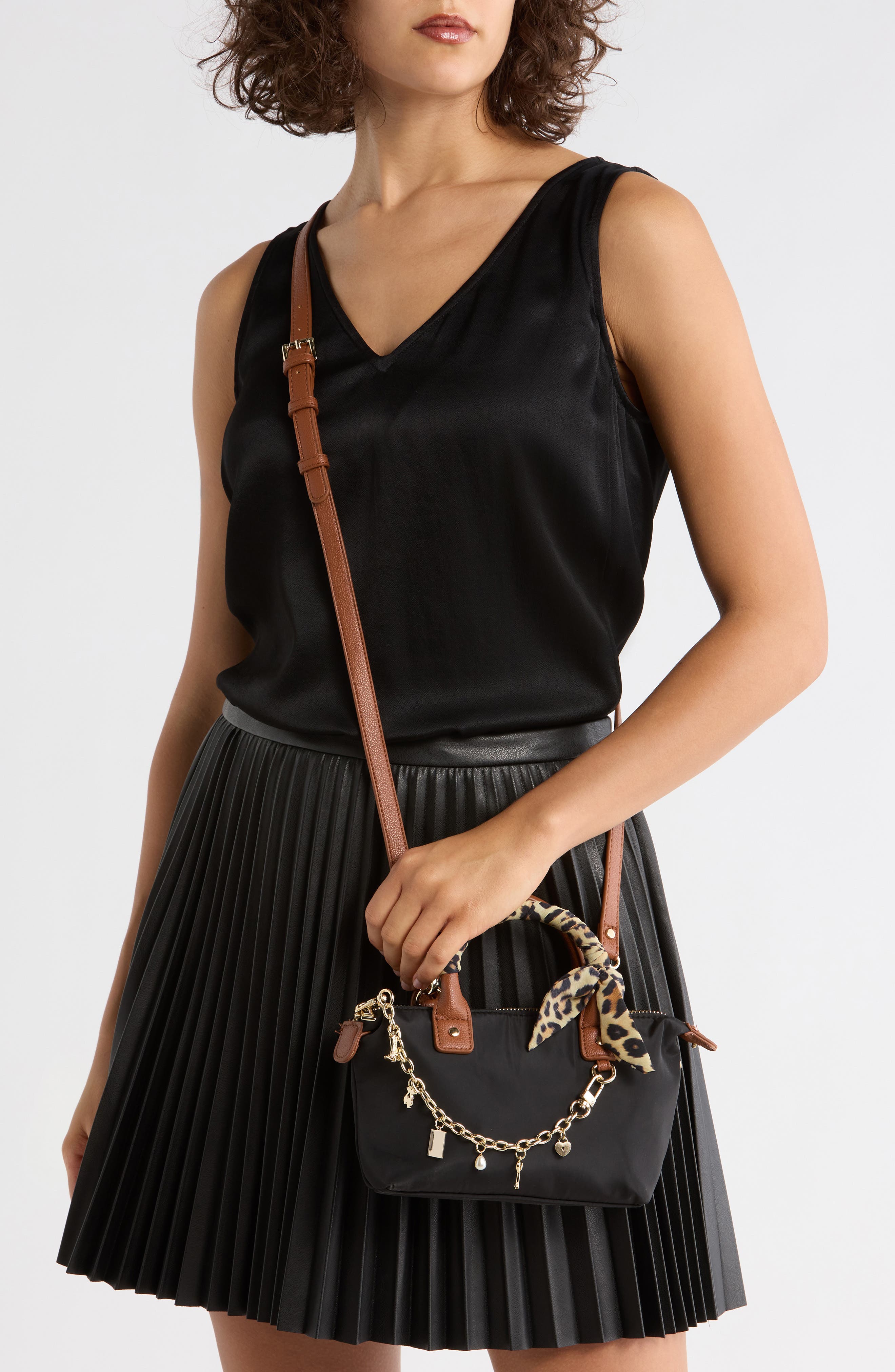 Madden Girl Mini Recycled Polyester Tote Bag, Alternate, color, Black