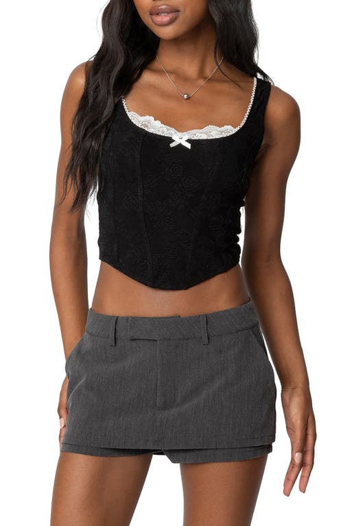 EDIKTED EDIKTED ROSETTA PEEKABOO LACE CROP TOP 