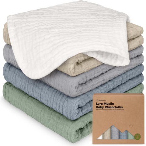 5-Pack Lyra Muslin Baby Washcloths
