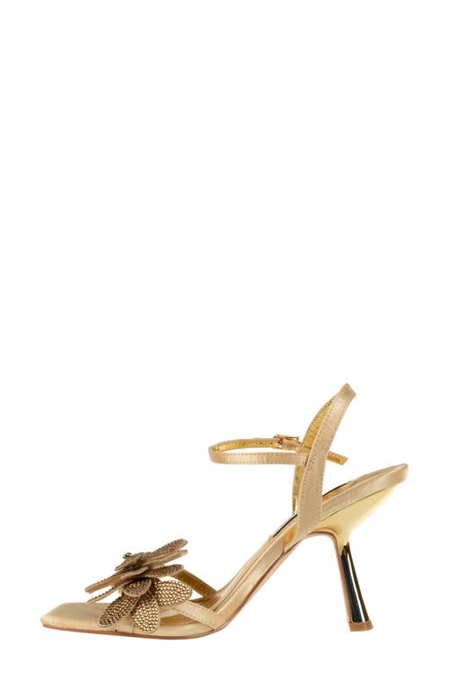 Lady Couture Lust Floral Ankle Strap Sandal In Gold